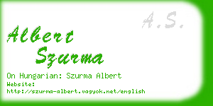 albert szurma business card